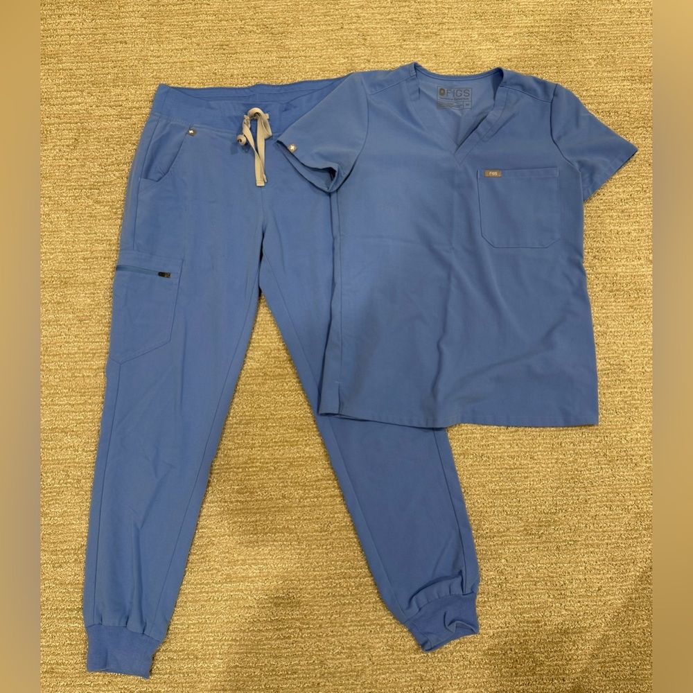 Figs Classic Blue Scrub Set